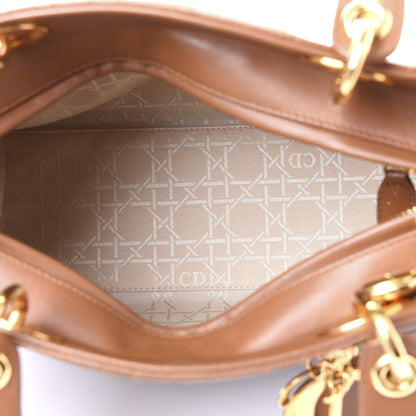 Christian Dior Lambskin Cannage Medium Lady Dior Tan 4 of 11