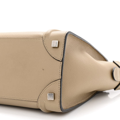 Celine Drummed Calfskin Micro Luggage Dune 12 of 13