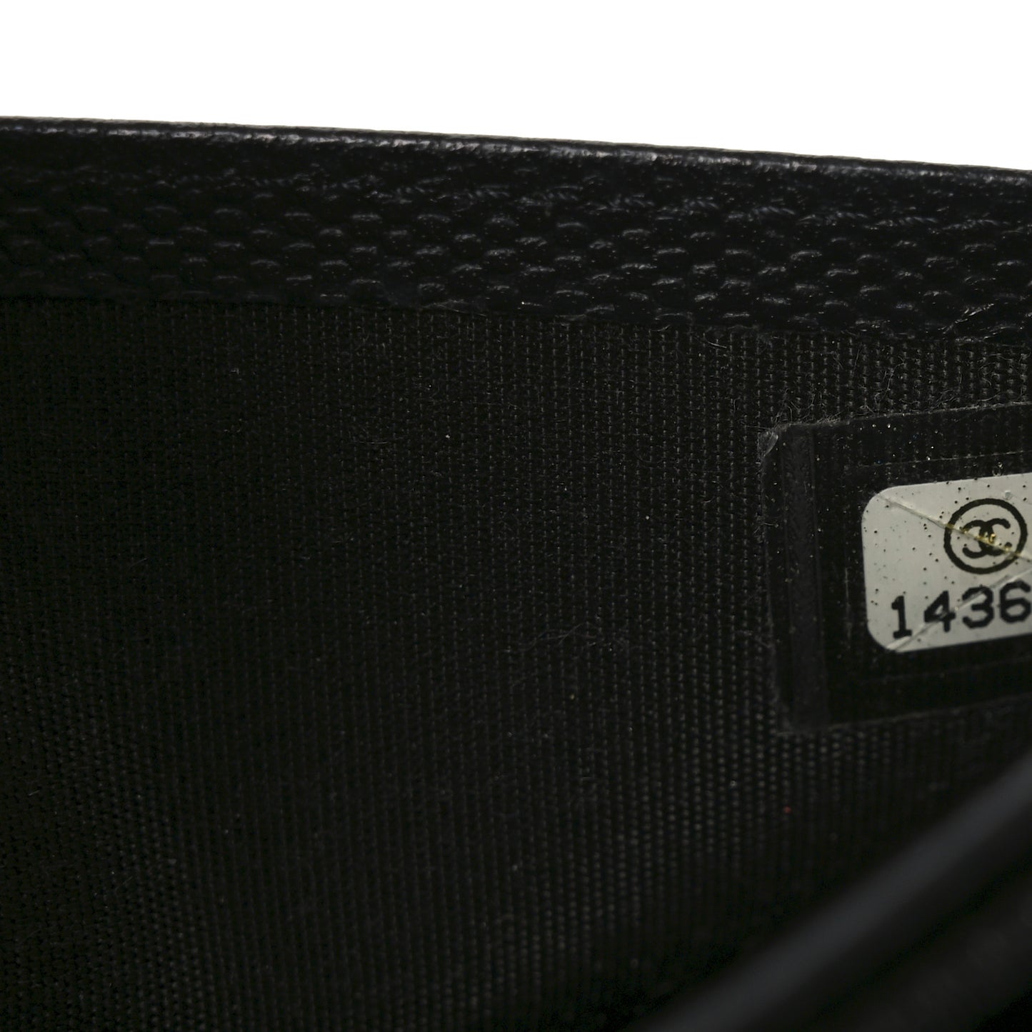 Grained Calfskin CC Button Yen Wallet Black