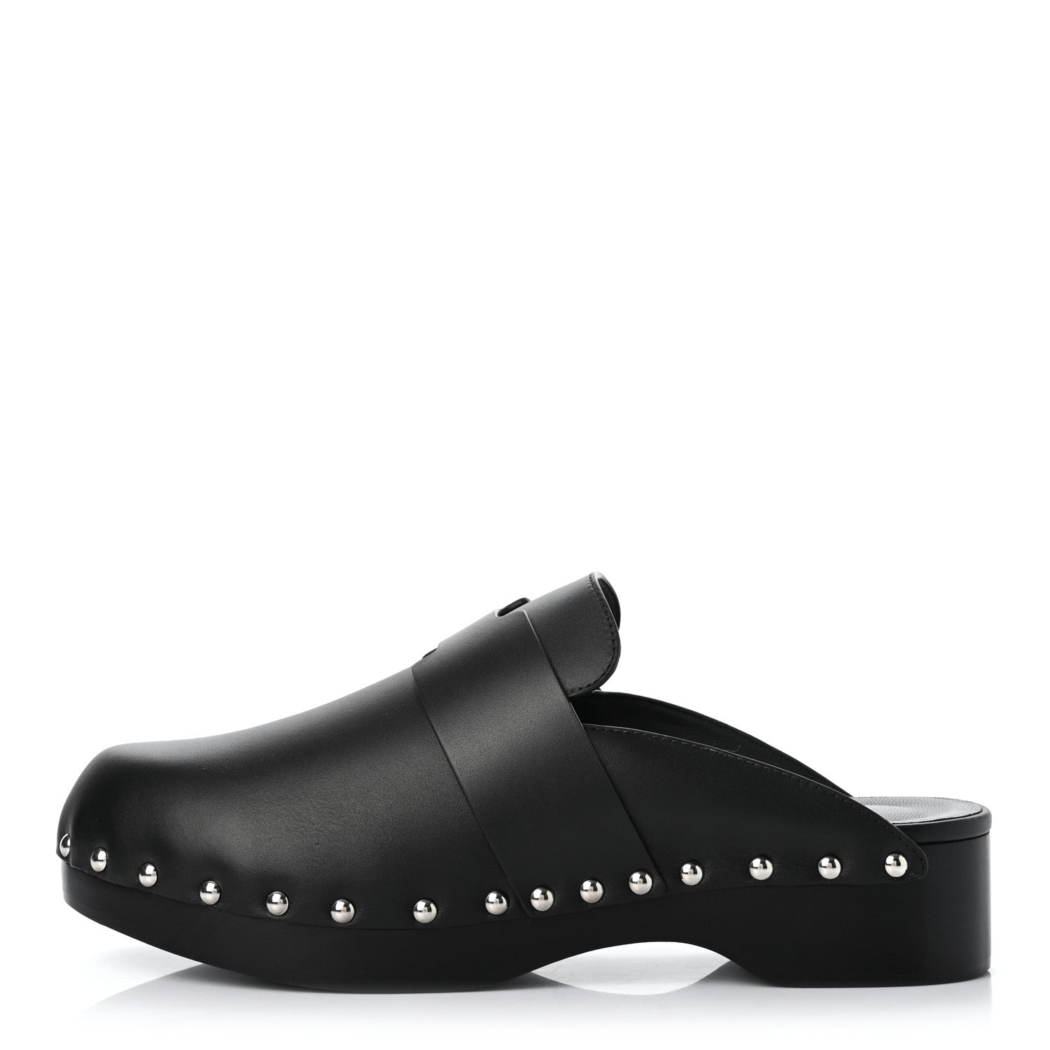 Hermes Calfskin Calya Mules 39 Black 1 of 7