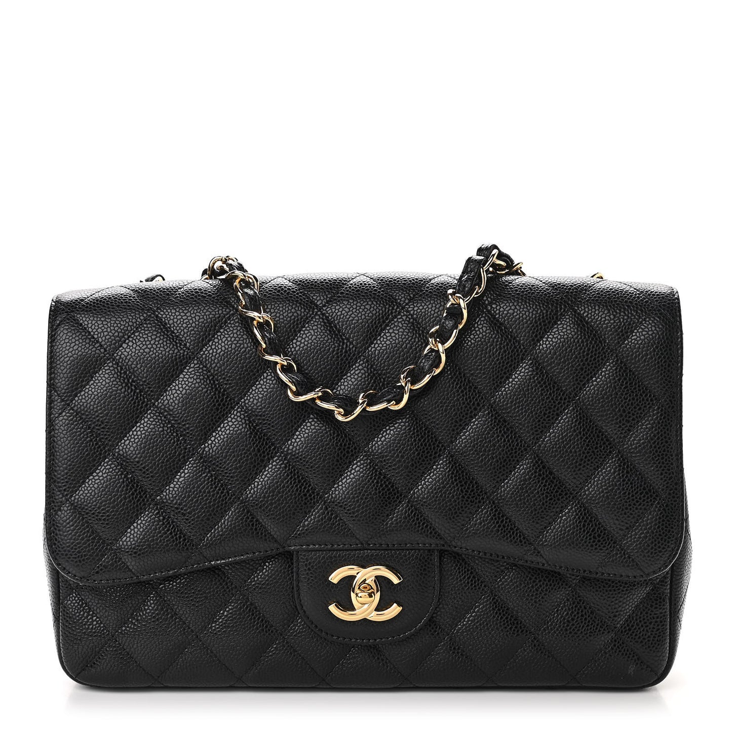 Caviar Quilted Jumbo Single Flap Black