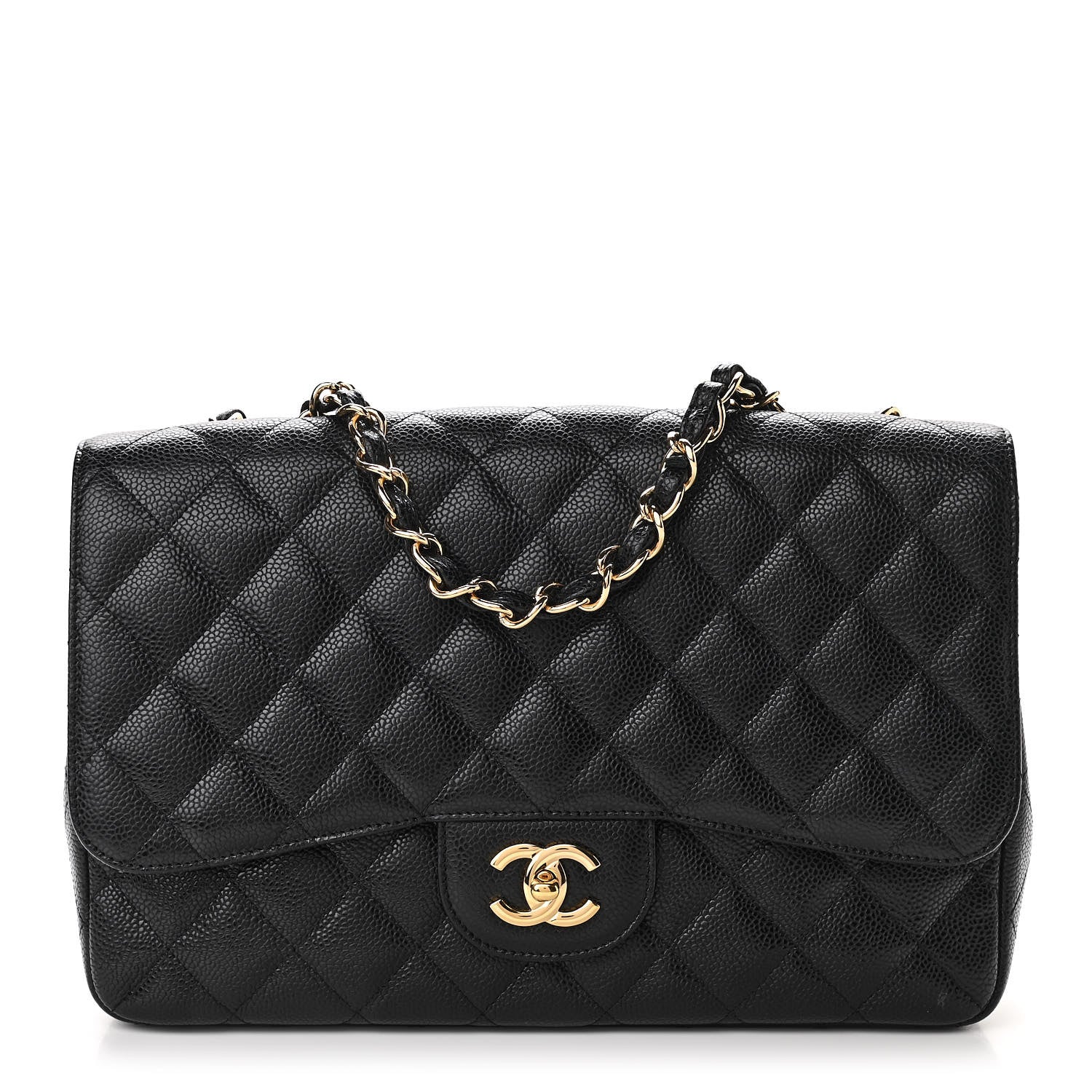 Chanel Caviar Quilted Jumbo Single Flap Black 1 of 12