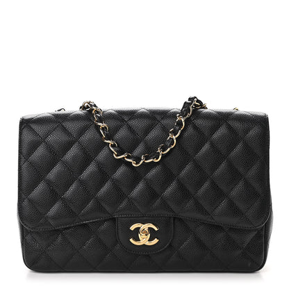 Chanel Caviar Quilted Jumbo Single Flap Black 1 of 12