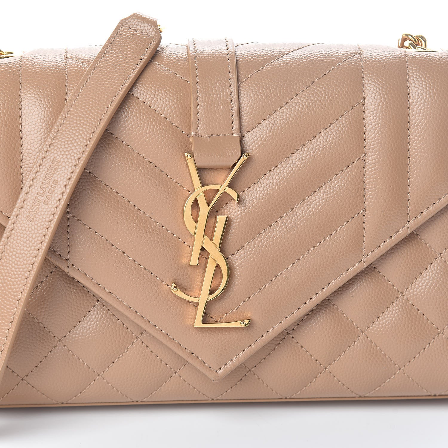 Saint Laurent Grain De Poudre Textured Mixed Matelasse Triquilt Small Monogram Satchel Cork 7 of 9