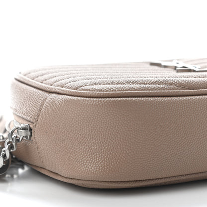 Saint Laurent Grain De Poudre Matelasse Monogram Mini Lou Camera Bag Dark Beige 5 of 9