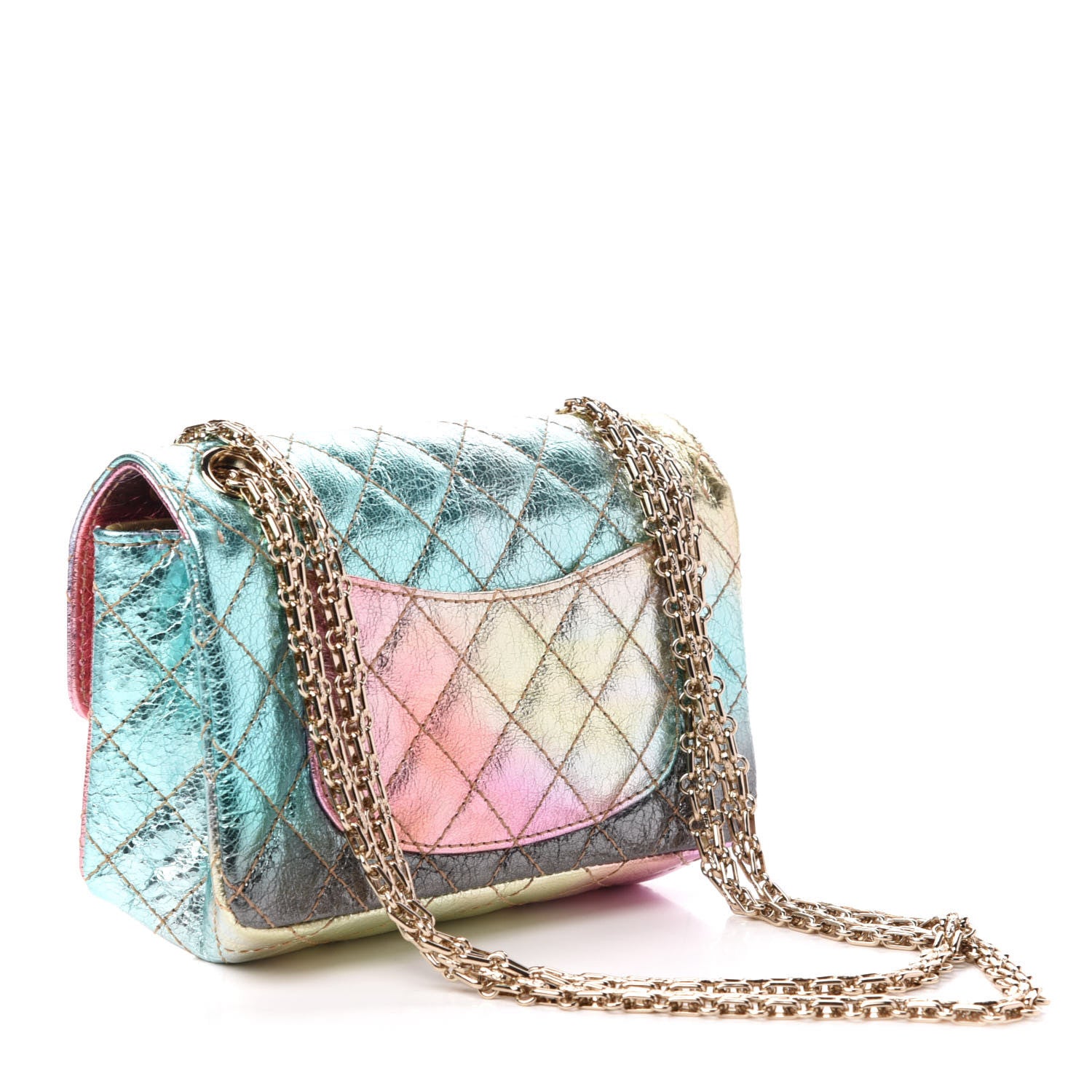 Chanel Metallic Goatskin Quilted Mini 2.55 Reissue Flap Multicolor 3 of 11