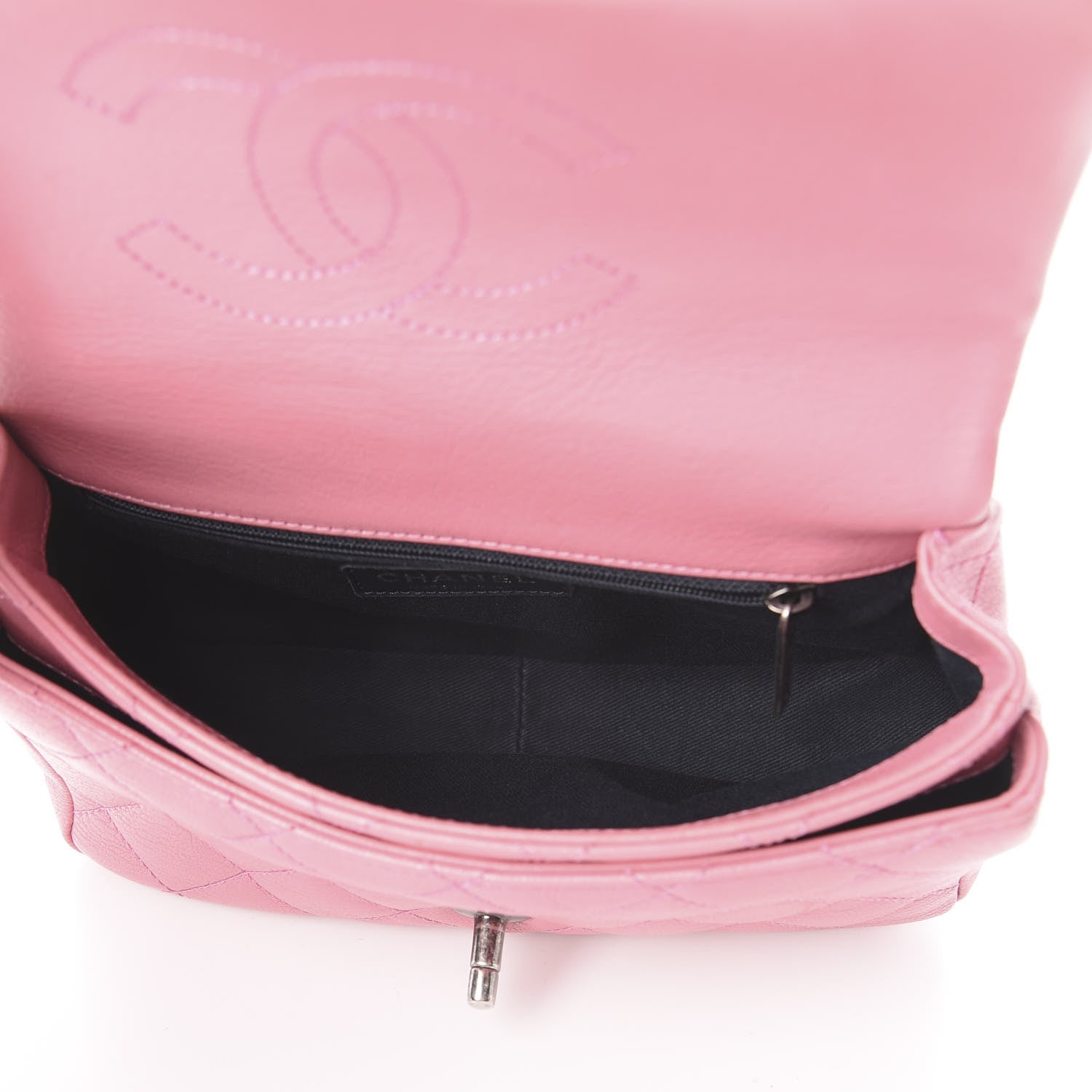 Chanel Shiny Goatskin Quilted Small Double Carry Waist Chain Flap Pink 4 of 9