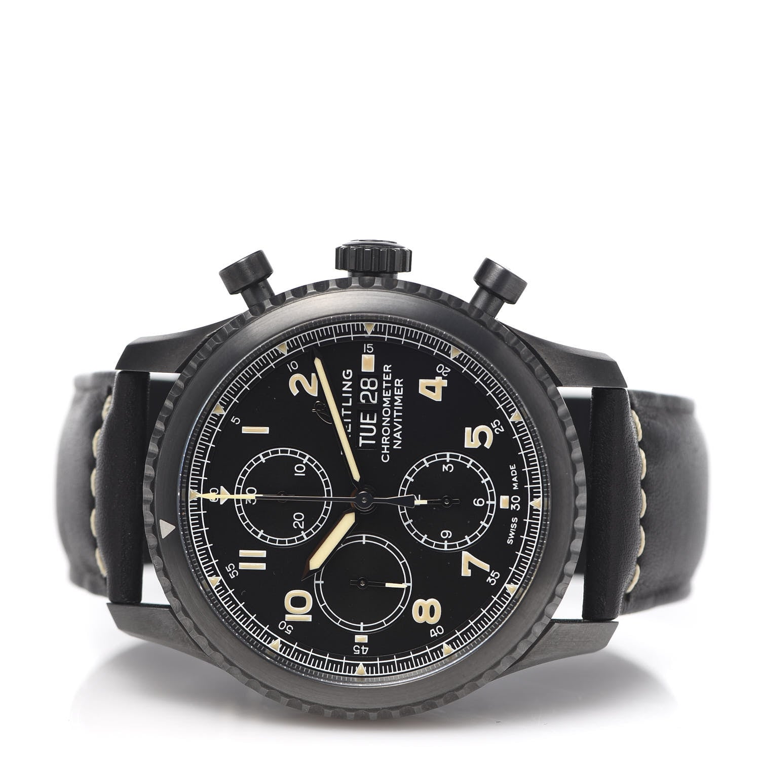 Breitling DLC Coated Stainless Steel Calfskin 43mm Navitimer 8 Chronograph Automatic Watch Black M13314 3 of 9