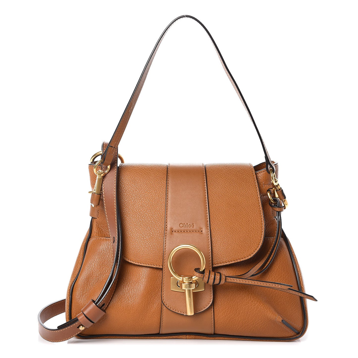 Grained Lambskin Small Lexa Shoulder Bag Mustard Brown