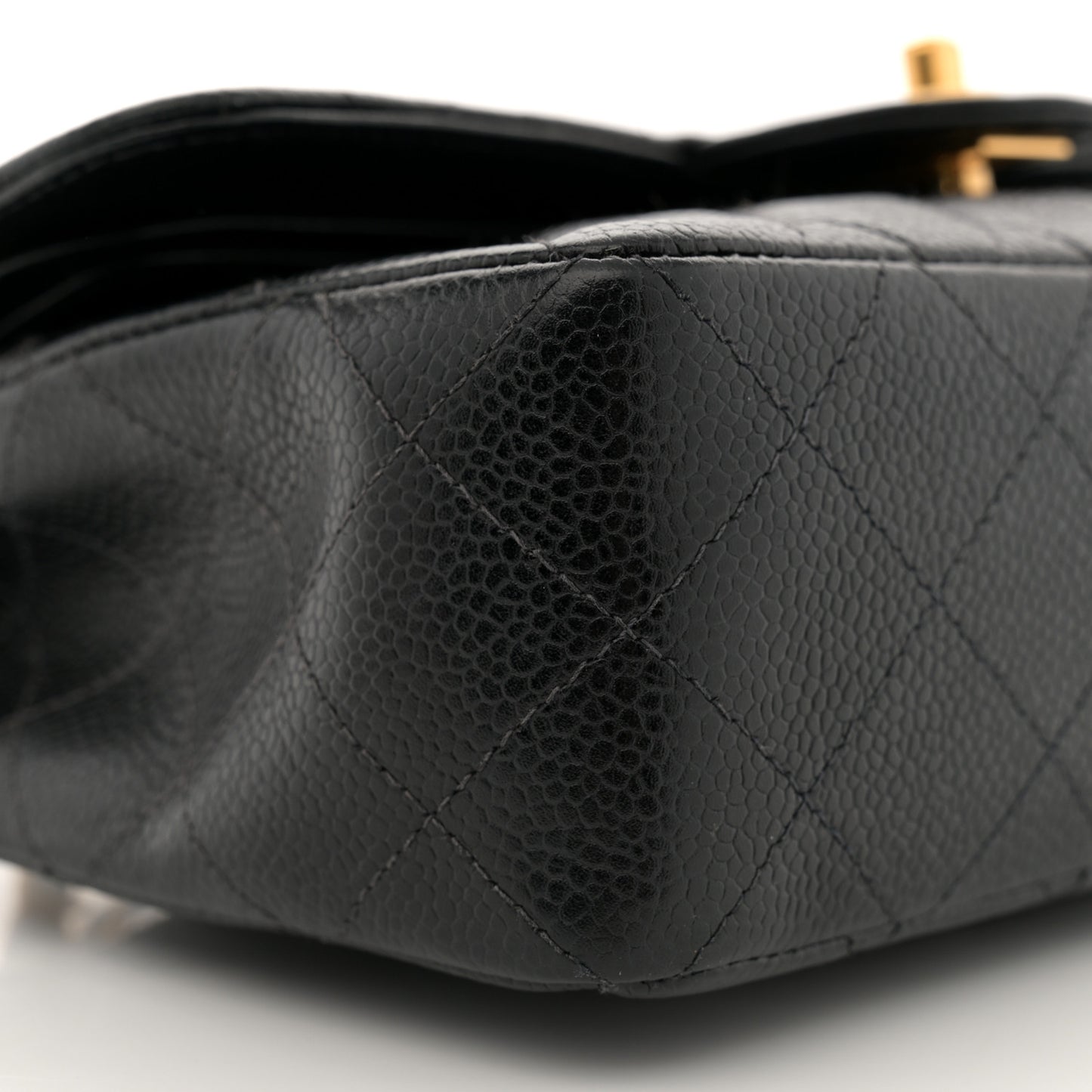 Caviar Quilted Small Double Flap Black