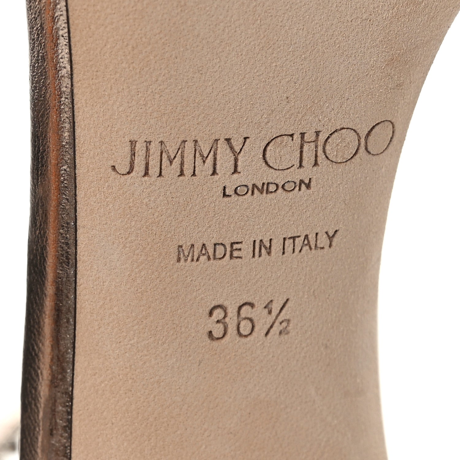 Jimmy Choo Metallic Nappa Jewel Dochas 100 Open Toe Sandals 36.5 Nude 7 of 7