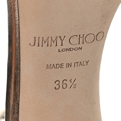Jimmy Choo Metallic Nappa Jewel Dochas 100 Open Toe Sandals 36.5 Nude 7 of 7