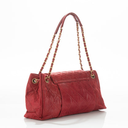 Chanel Iridescent Calfskin Large Chic Quilt Flap Red 3 of 8