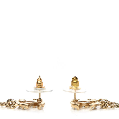 Chanel Pearl CC Long Chain Drop Earrings Gold 4 of 5