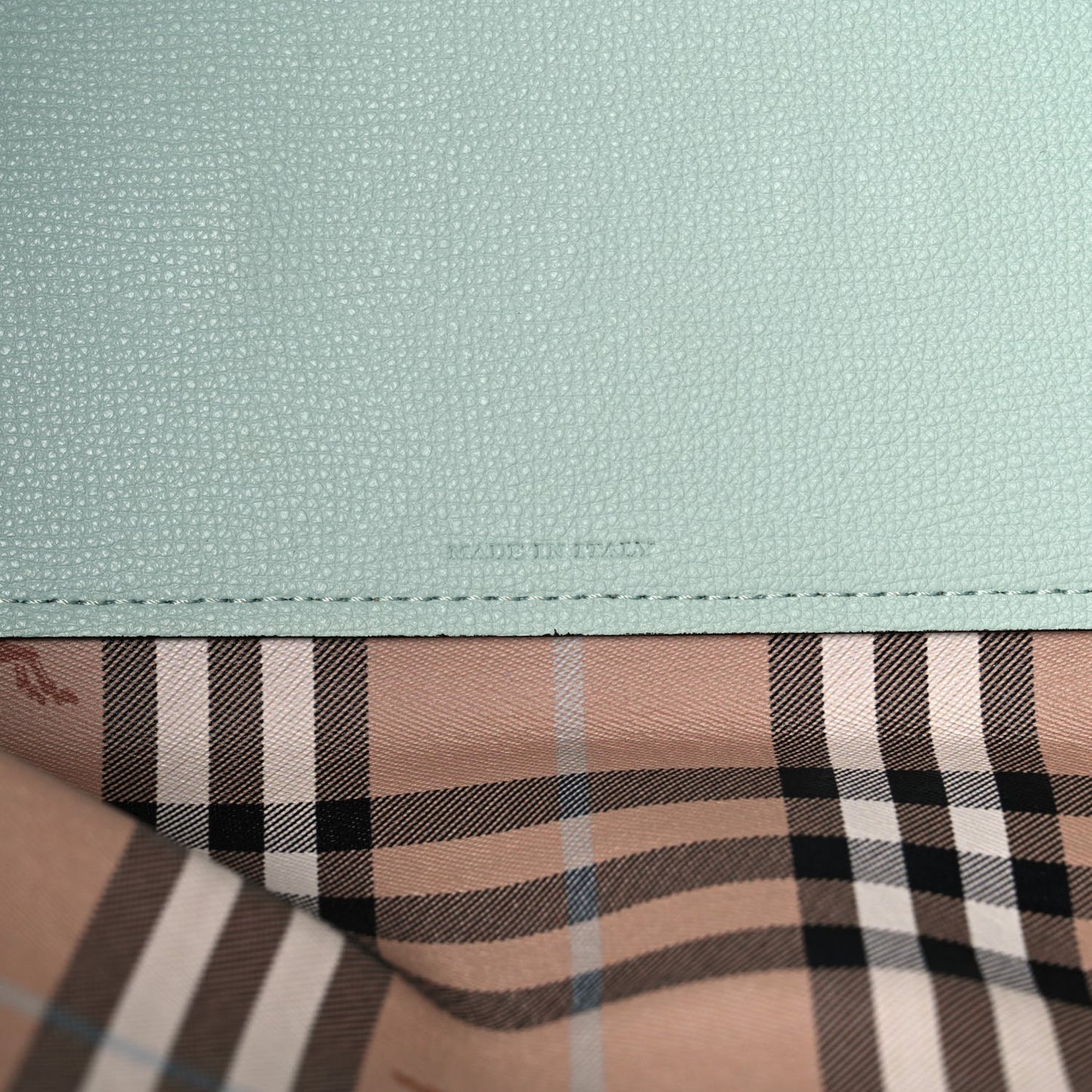 Calfskin Haymarket Check Medium Reversible Tote Pale Opal