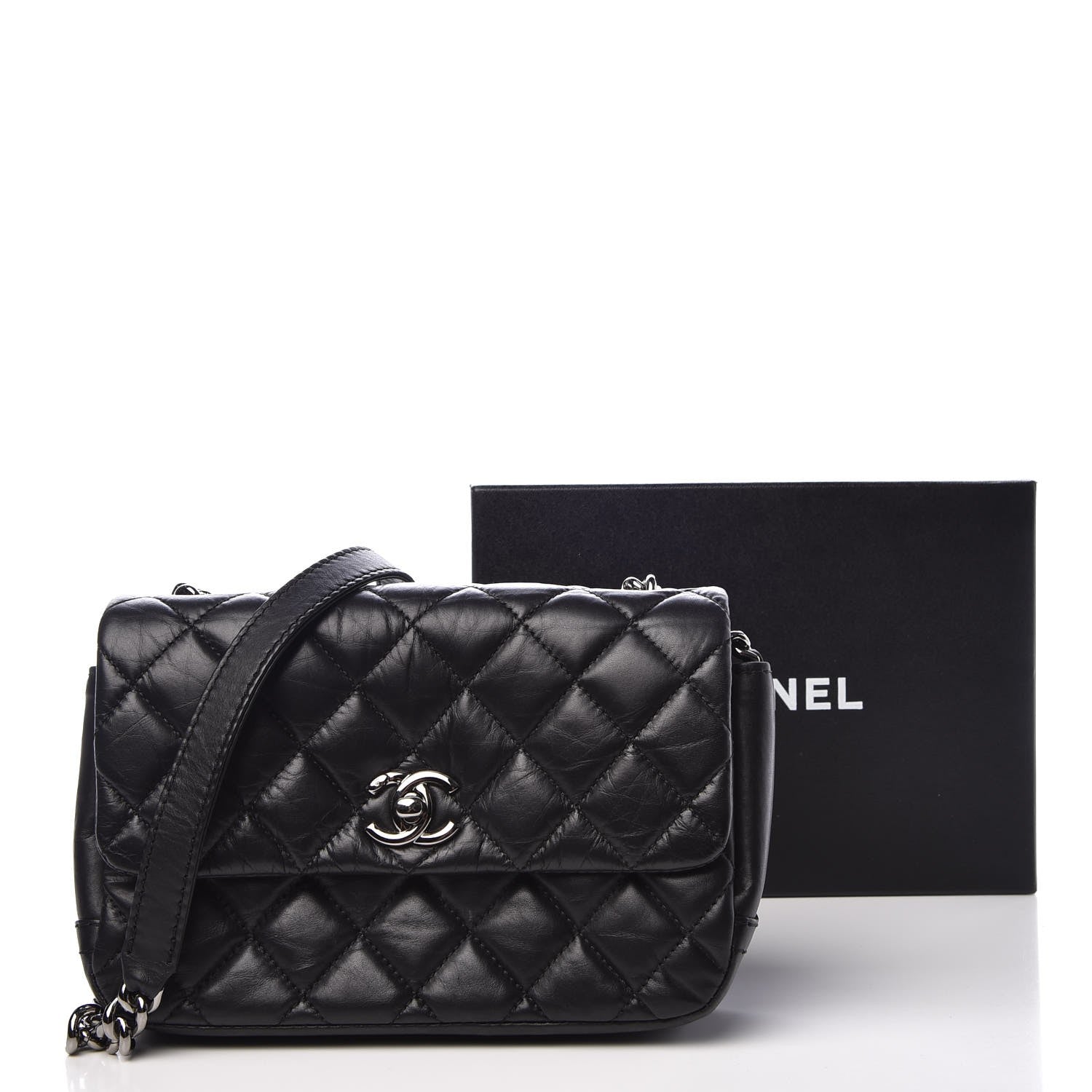 Chanel Calfskin Quilted Mini Lady Pearly Flap Black 6 of 9