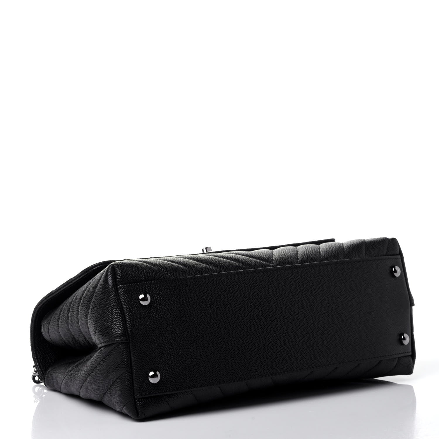 Chanel Caviar Chevron Quilted Small Coco Handle Flap Black 3 of 5