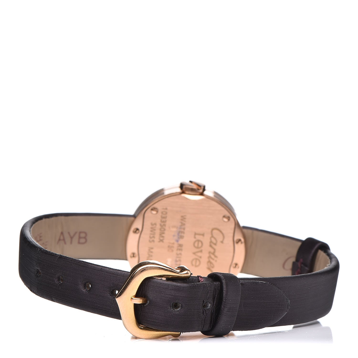 Cartier 18K Pink Gold Satin Diamond 23mm Love Quartz Watch Purple 4 of 9