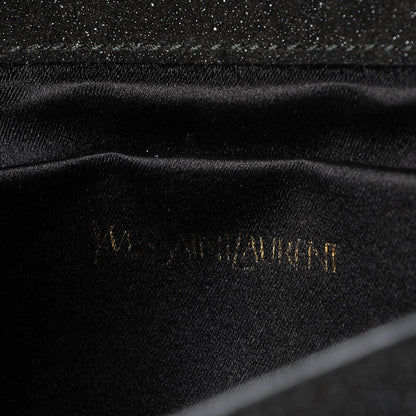 Saint Laurent Glitter Calfskin Classic Y Ligne Clutch Black 7 of 8