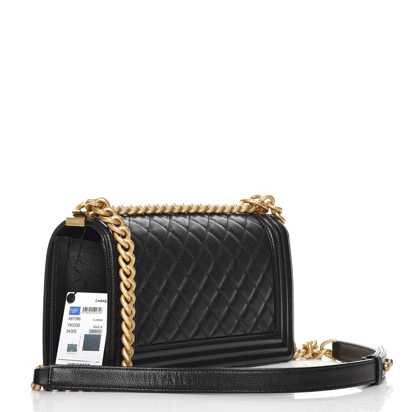 Caviar Quilted Medium Boy Flap Black