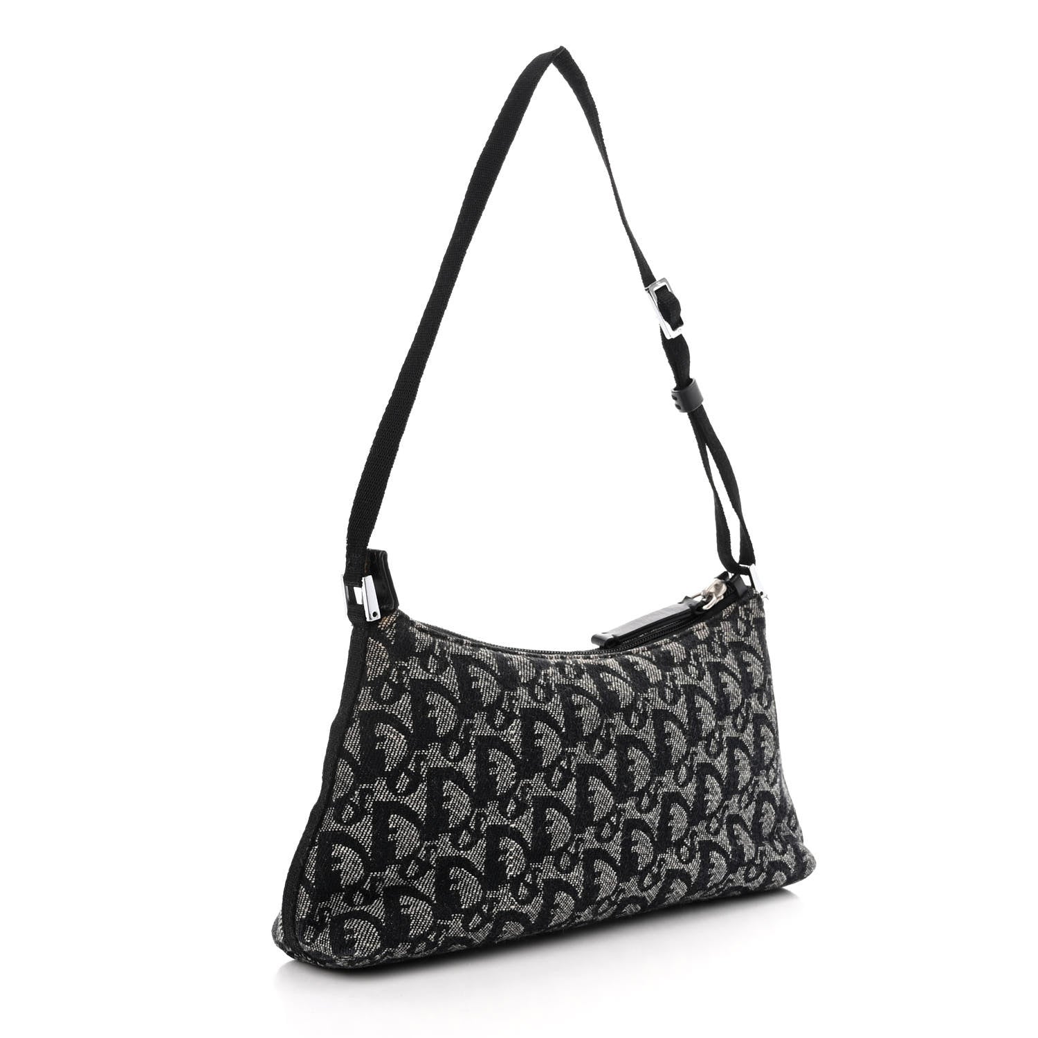 Christian Dior Monogram Shoulder Bag Pochette Black 3 of 14