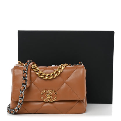 Chanel Lambskin Quilted Medium Chanel 19 Flap Brown 12 of 12