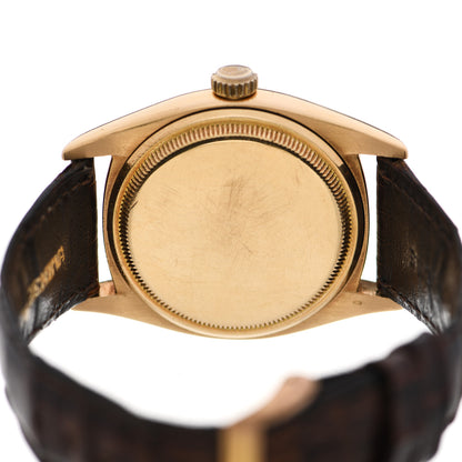 Rolex 18K Yellow Gold Alligator 36mm Oyster Perpetual Datejust Watch 6605 4 of 7