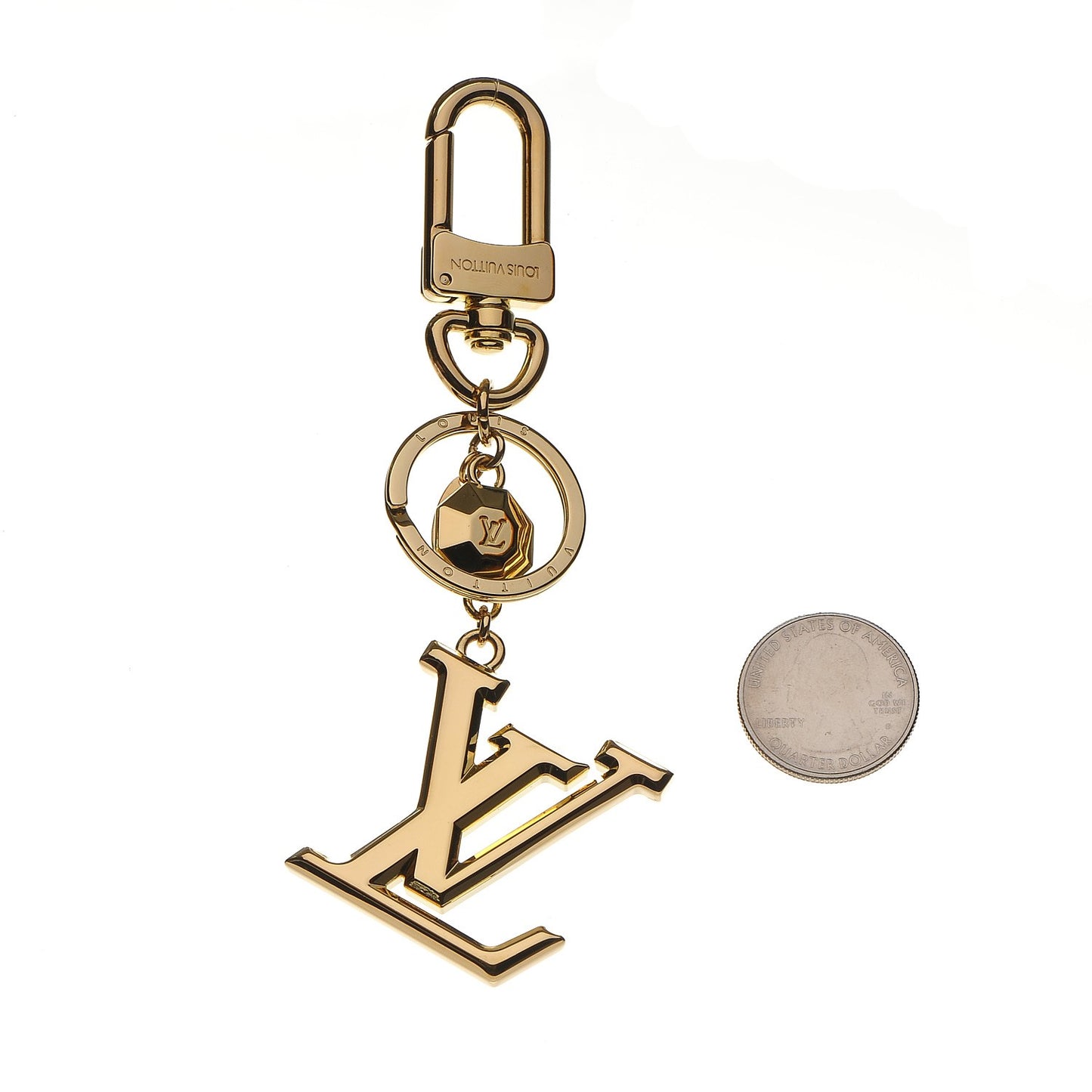 LV Facettes Bag Charm Key Holder Gold