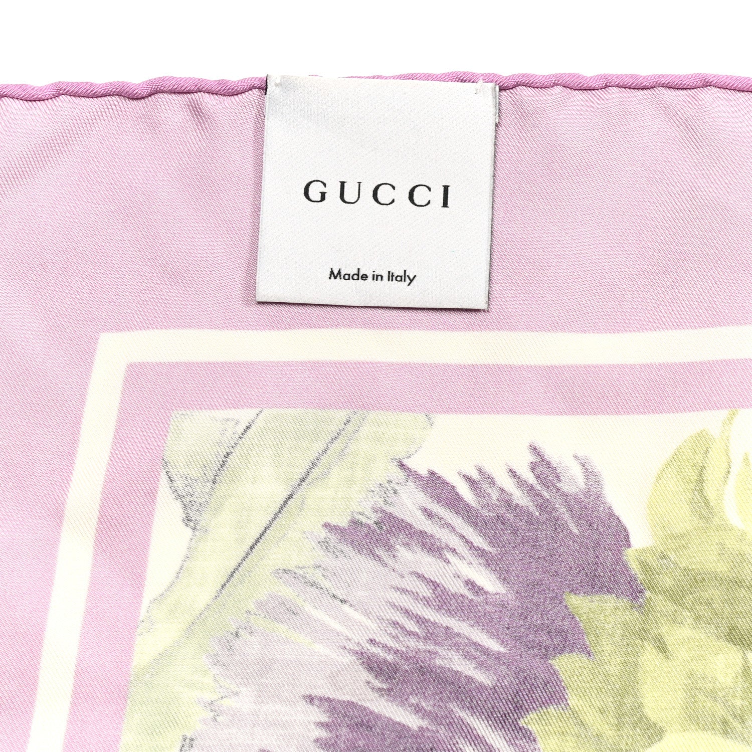 Gucci Silk Floral Square Scarf Purple 6 of 6