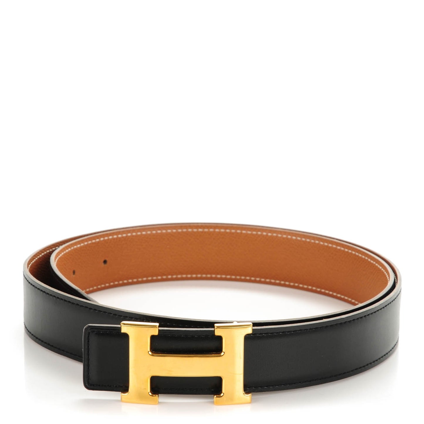 Box Epsom H Belt 95 Black Gold