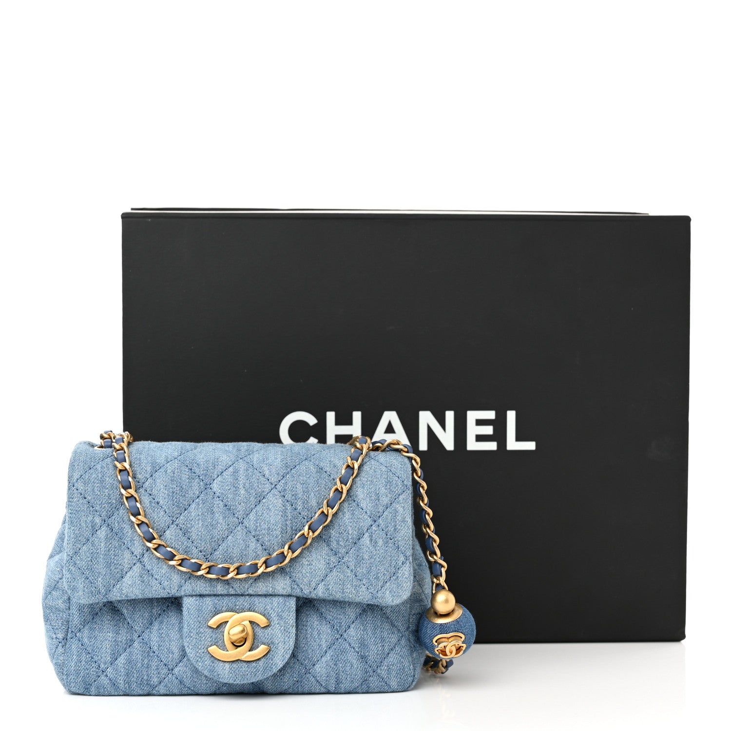 Chanel Denim Quilted Mini Pearl Crush Flap Blue 11 of 11