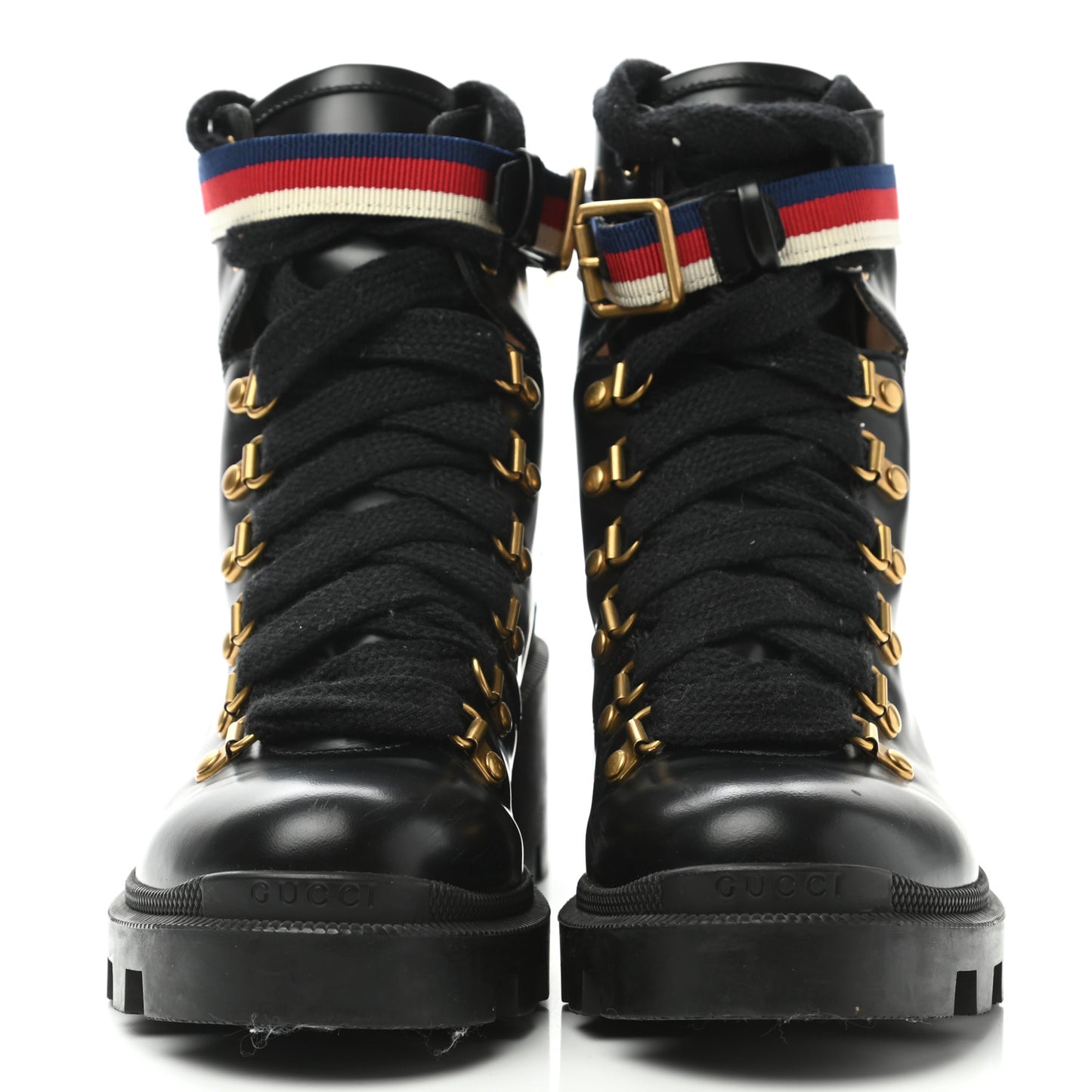 Calfskin Sylvie Web Womens Lace Up Combat Boots 37 Black