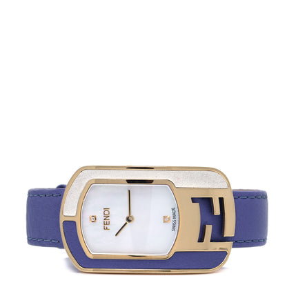 Fendi Stainless Steel Calfskin Diamond Mother of Pearl 29mm Chameleon Quartz Watch Purple 2 of 7