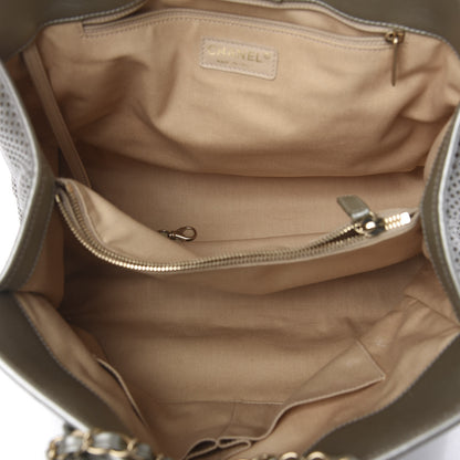 Chanel Metallic Calfskin Perforated Up In The Air Tote Silver 4 of 13