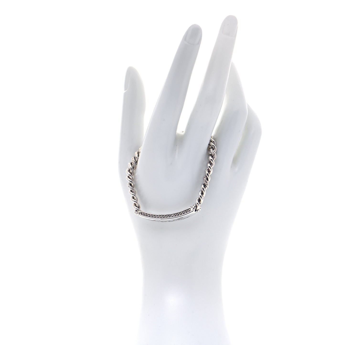 Sterling Silver Diamond 7mm Petite Pave Curb Link Love ID Bracelet
