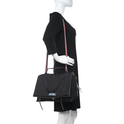 Prada Tessuto Nylon Etiquette Flap Black 2 of 14