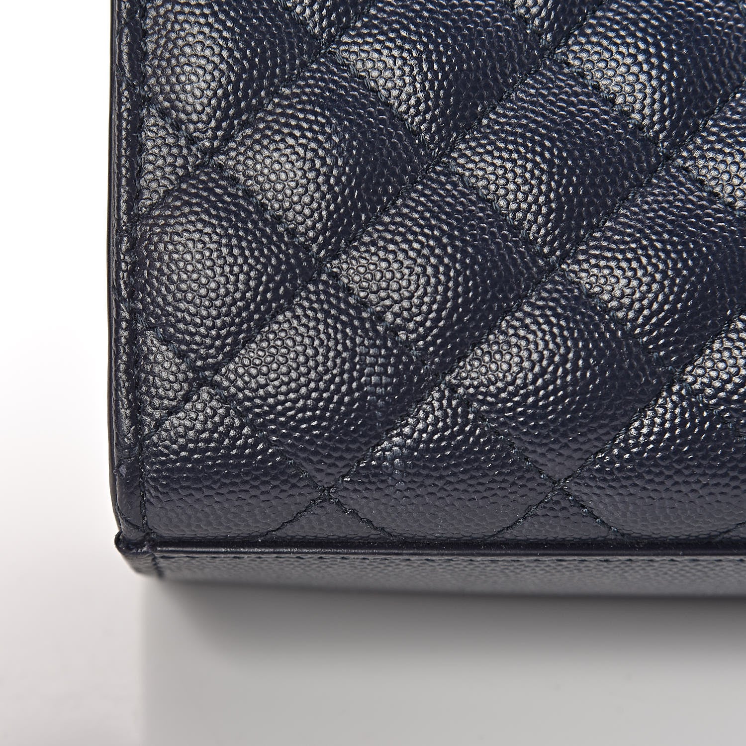 Saint Laurent Grain De Poudre Mixed Matelasse Large Triquilt Monogram Satchel Deep Marine 11 of 25