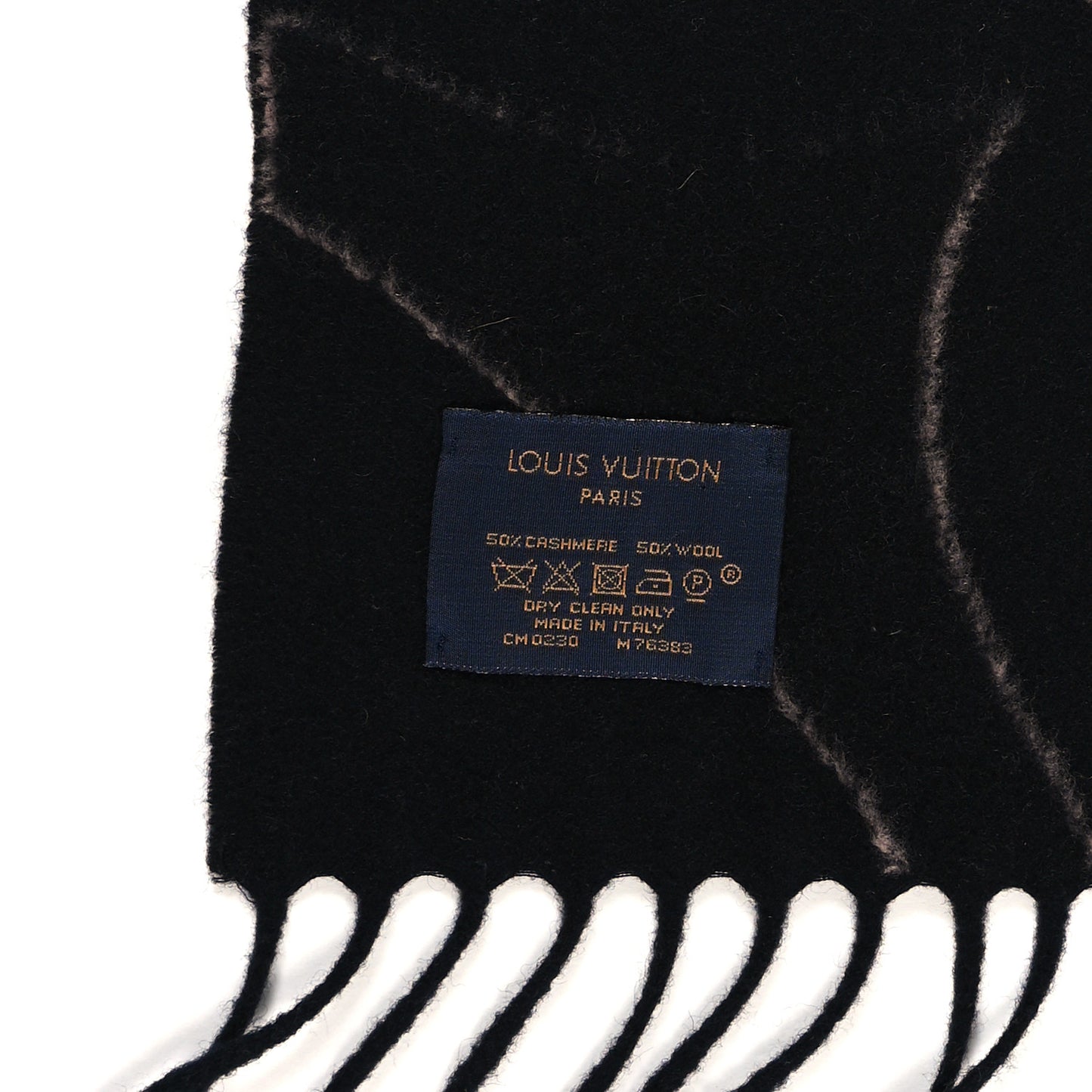 Cashmere Wool Monogram Ultimate Scarf Black