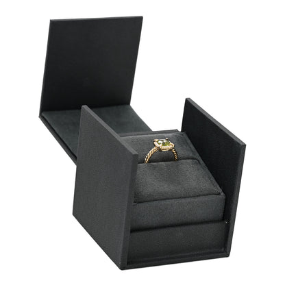 David Yurman 18K Yellow Gold Diamond Peridot 7mm Petite Chatelaine Pave Bezel Ring 49 5 5 of 5