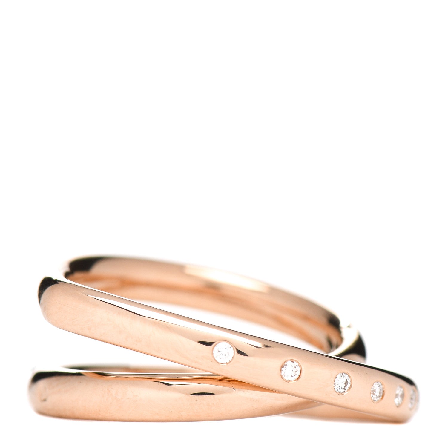Hermes 18K Rose Gold Diamond Vertige Coeur Ring 51 5.75 3 of 6