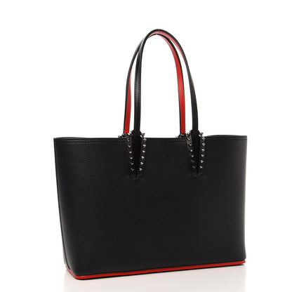 Christian Louboutin Calfskin Spikes Small East West Cabata Tote Black 4 of 12
