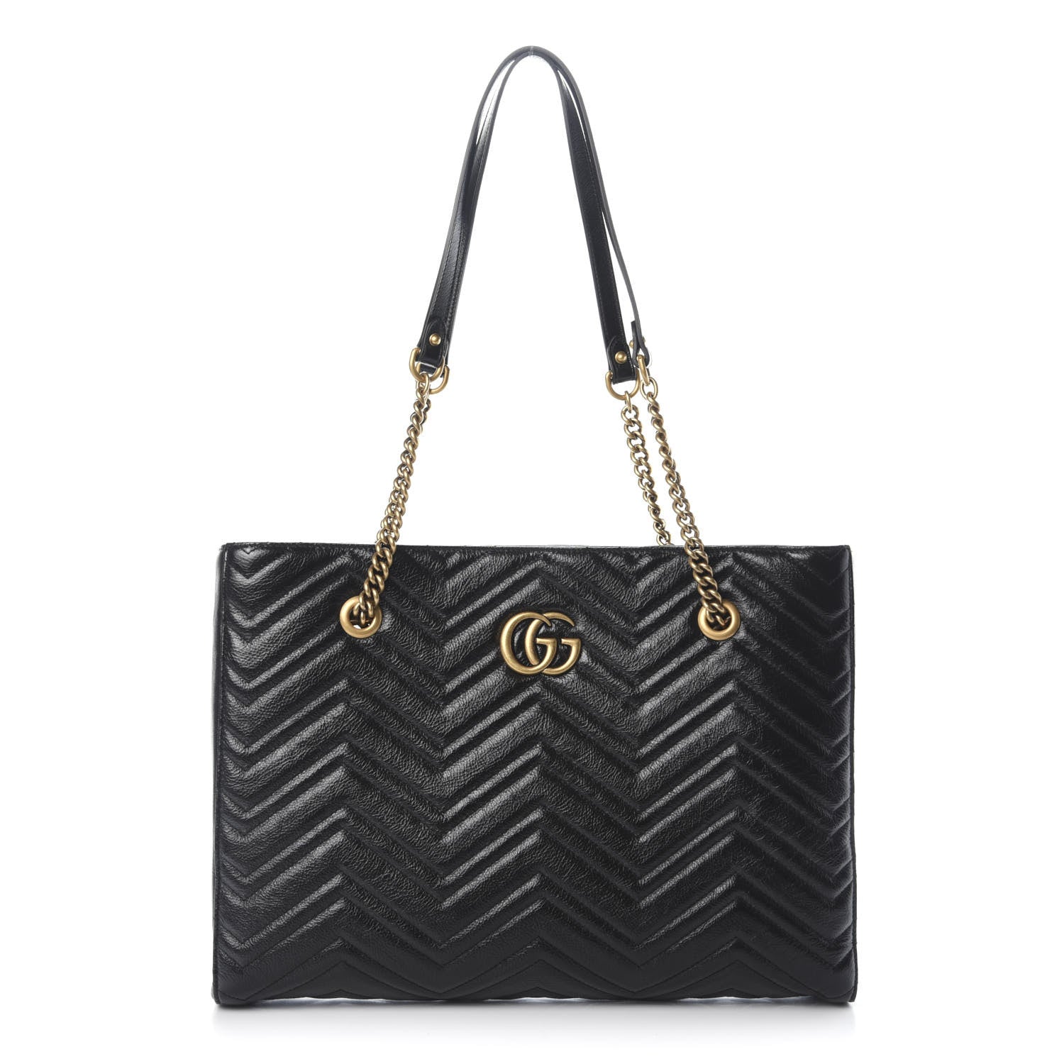 Gucci Vintage Calfskin Matelasse Medium GG Marmont Slim Tote Black 1 of 9