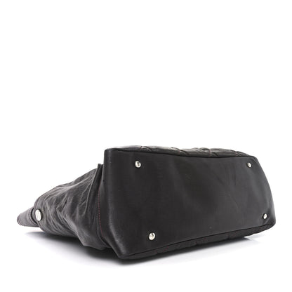 Chanel Metallic Coated Canvas Quilted Large Paris Biarritz Tote Dark Brown 4 of 10