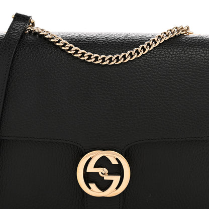 Gucci Dollar Calfskin Interlocking G Shoulder Bag Black 8 of 14