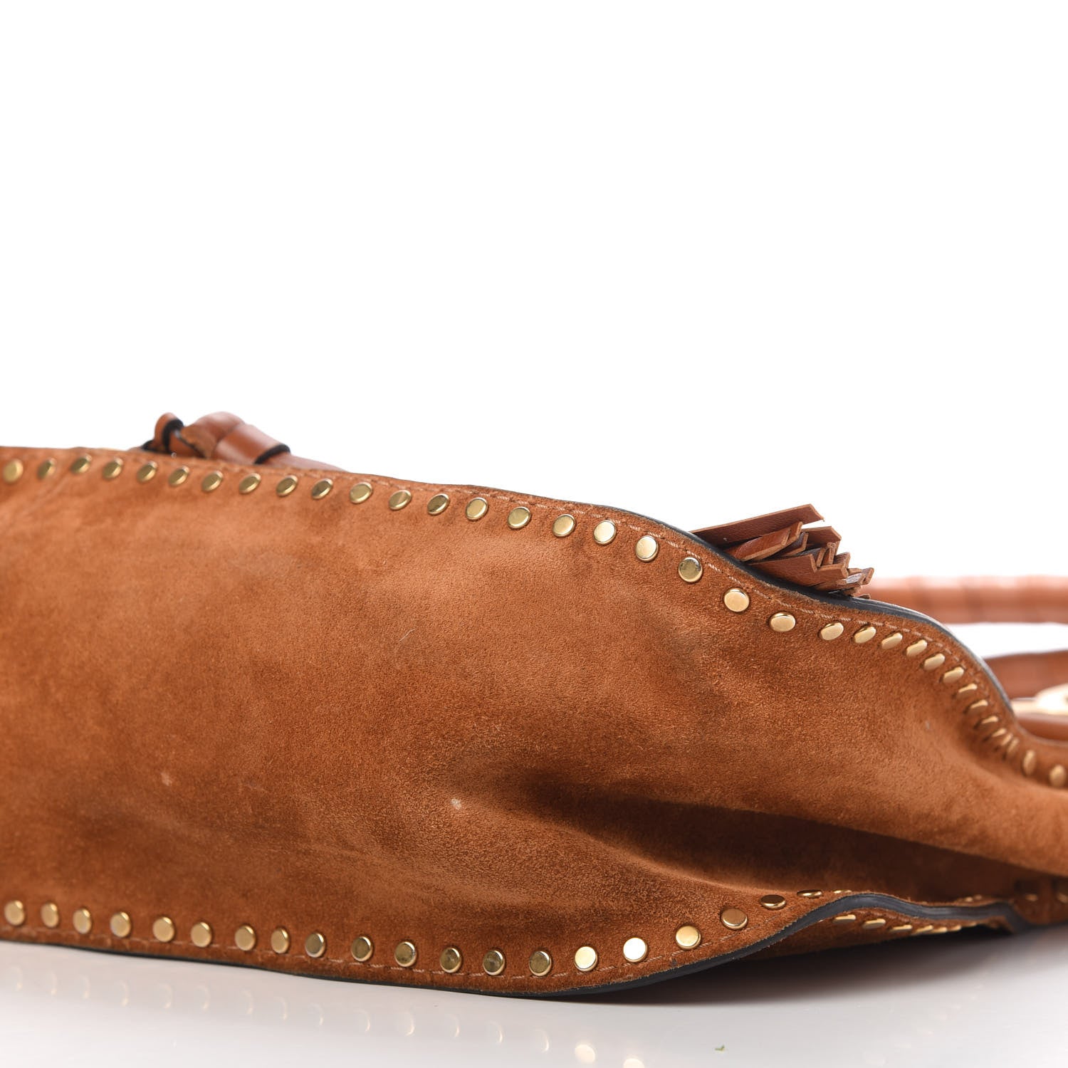 Chloe Suede Calfskin Braided Medium Marcie Satchel Caramel 7 of 13