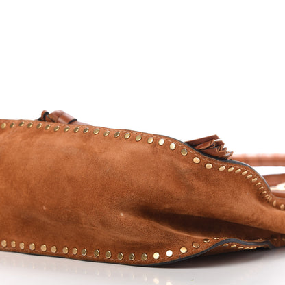 Chloe Suede Calfskin Braided Medium Marcie Satchel Caramel 7 of 13