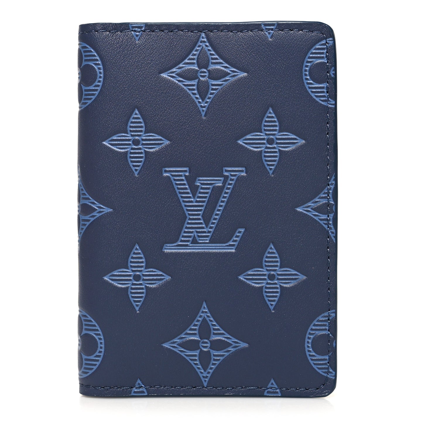 Calfskin Monogram Shadow Pocket Organizer Blue