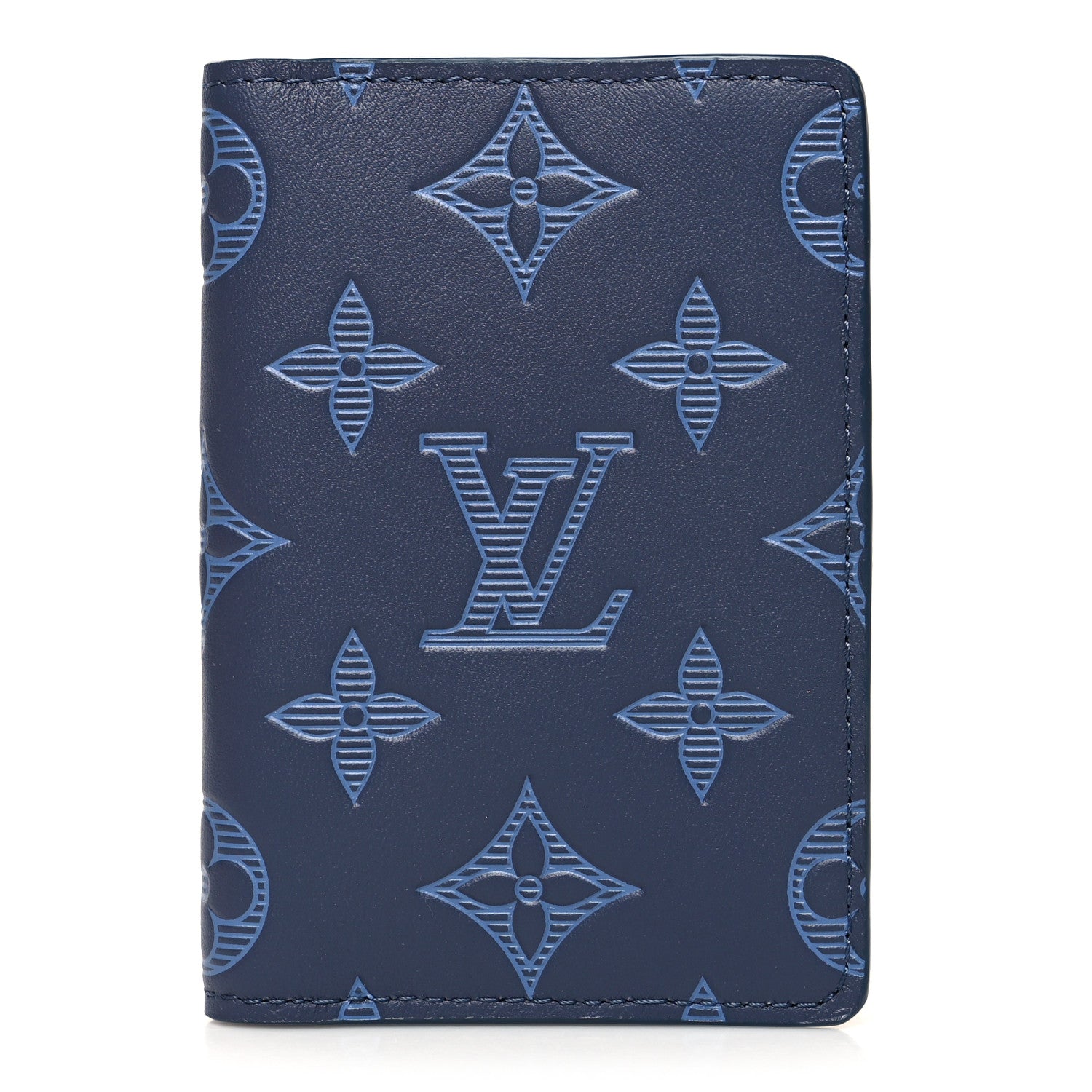Louis Vuitton Calfskin Monogram Shadow Pocket Organizer Blue 1 of 8