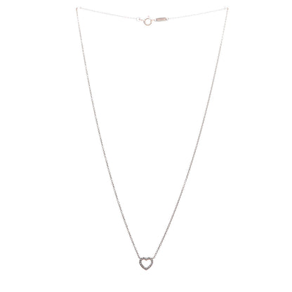 Tiffany 18K Rose Gold Diamond Metro Heart Pendant Necklace 3 of 6