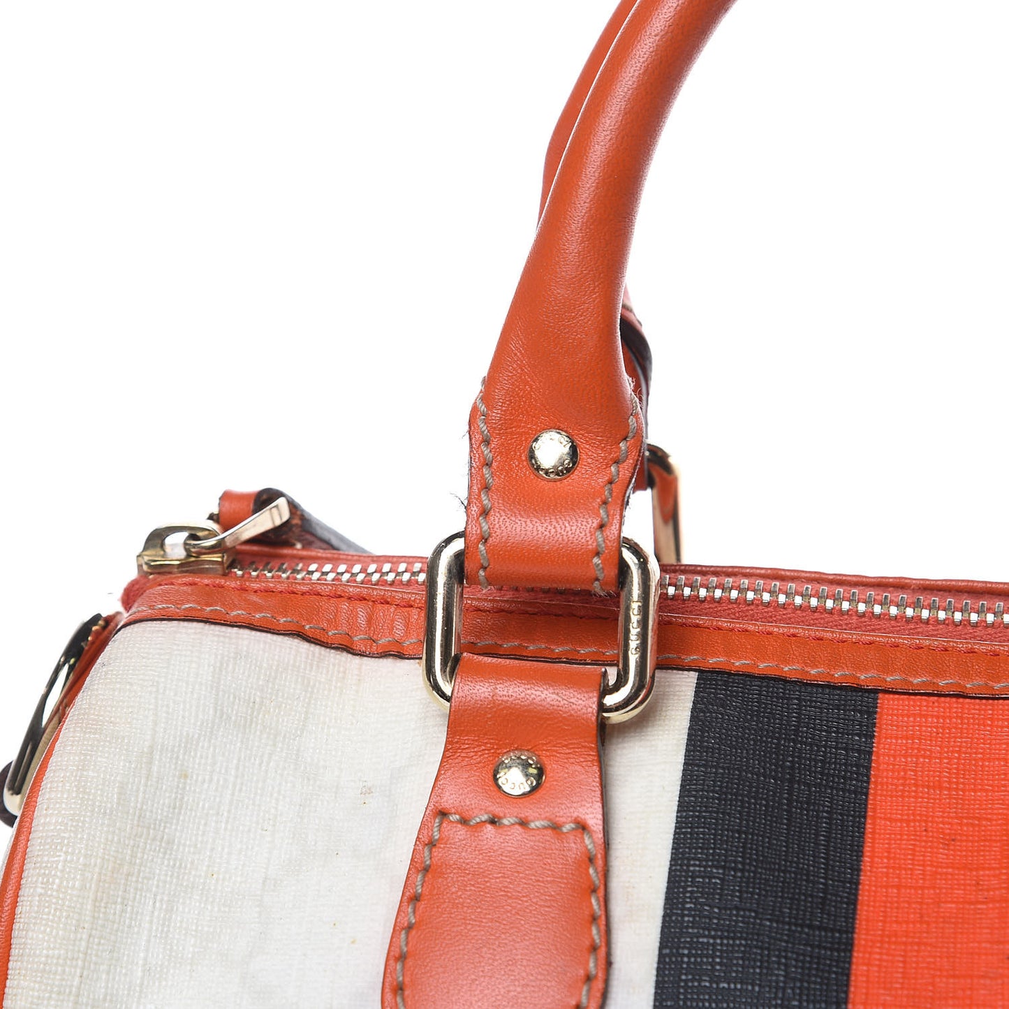GG Plus Monogram Web Stripe Small Joy Boston Orange